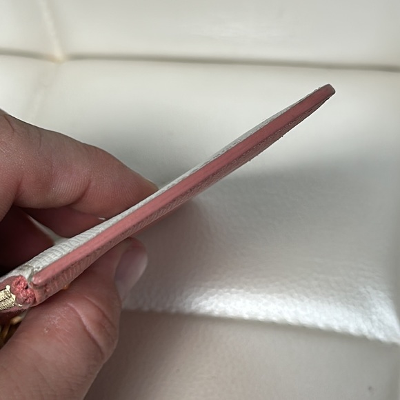 Fendi bi color crayons pocketed key coin wallet keychain in pink & white leather - Picture 8 of 13